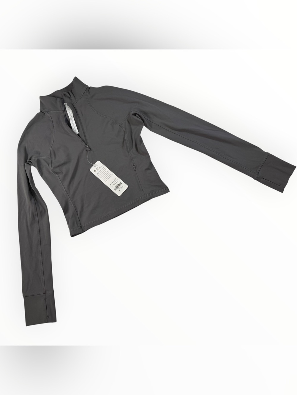 CRZ YOGA Charcoal Gray Quarter-Zip Performance Top